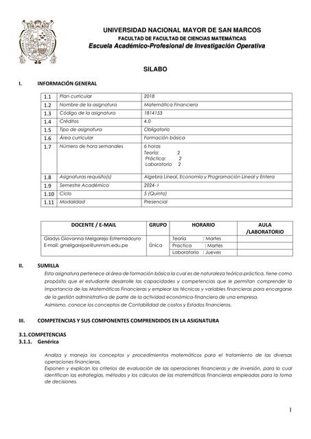 SILABO MATEMATICA FINANCIERA 1 Plan IO