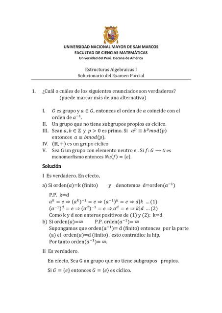 Solucionario del Examen Parcial