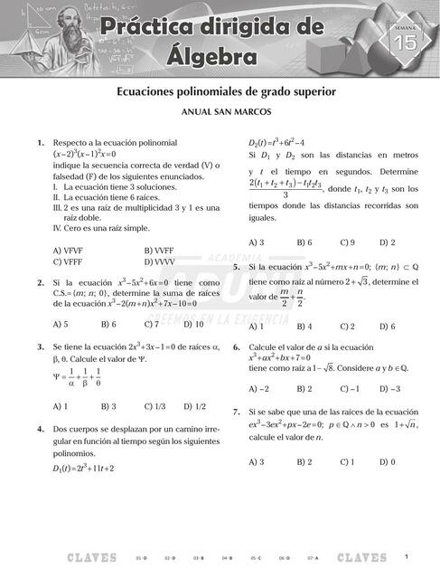 ÁLGEBRA SEM 15