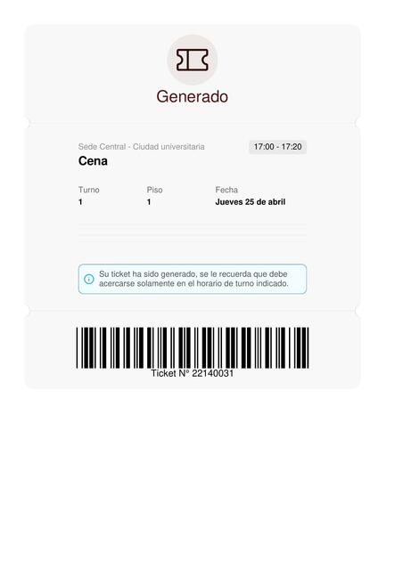 TicketComedor