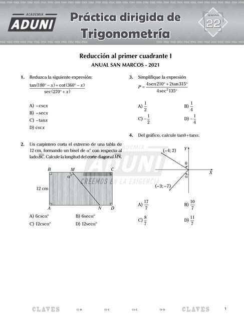 Resolución de primer cuadrante