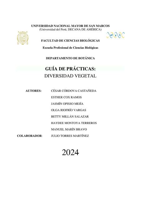 GUIA DE PRÁCTICAS DIVERSIDAD VEGETAL