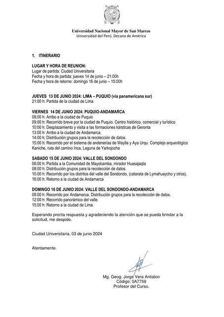 ITINERARIO GEOGRAFIA DEL PAISAJE