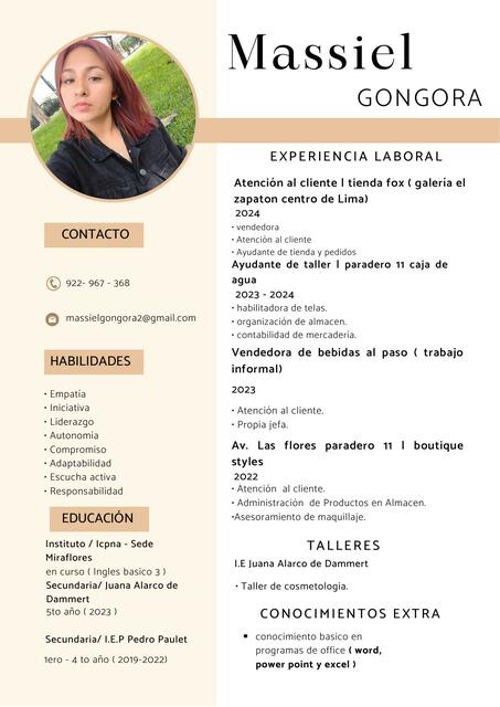 Cv Massiel Gongora