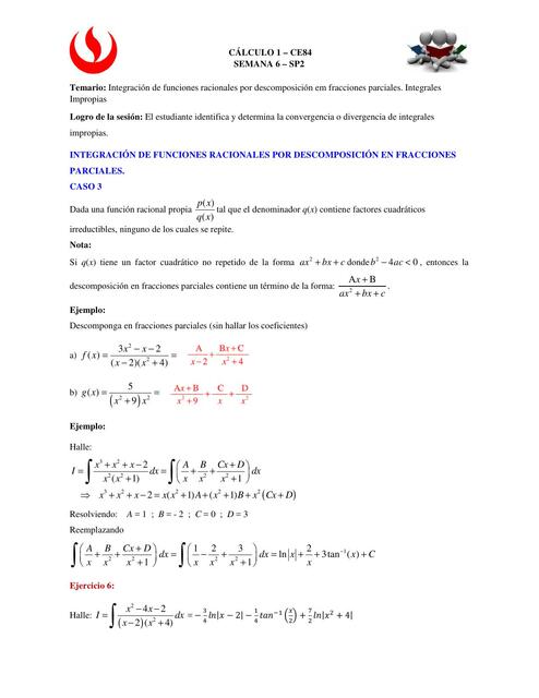 SEMANA 6 SP2 FRACCIONES PARCIALES INTEGRALES IMPRO