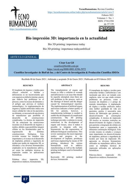 Dialnet BioImpresion3D