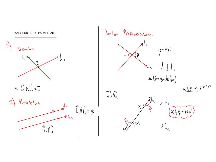 Angulos entre paralelas