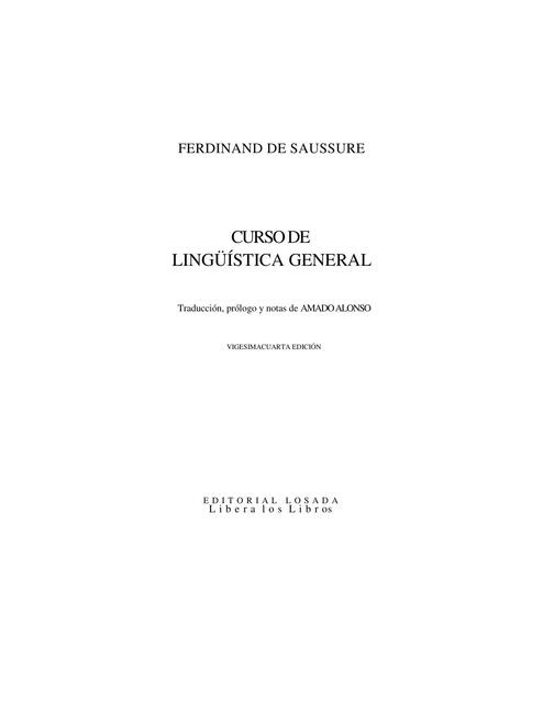 Saussure Ferdinand Curso de Linguistica General co