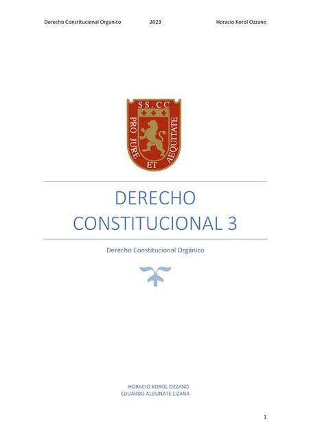 Derecho Constitucional Organico Aldunate Horacio K