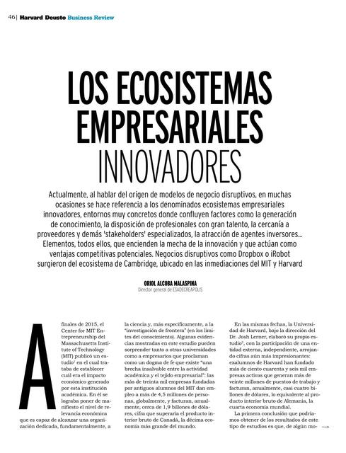 LECTURA HV Los ecosistemas empresariales innovador