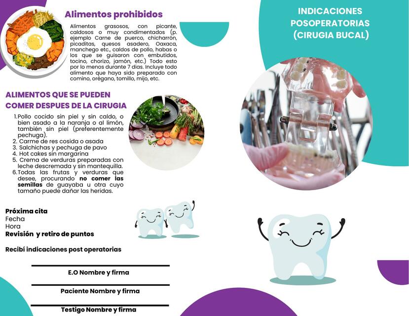 Indicaciones postoperatorias cirugia bucal