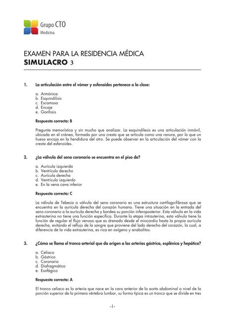 Examen para la residencia médica 