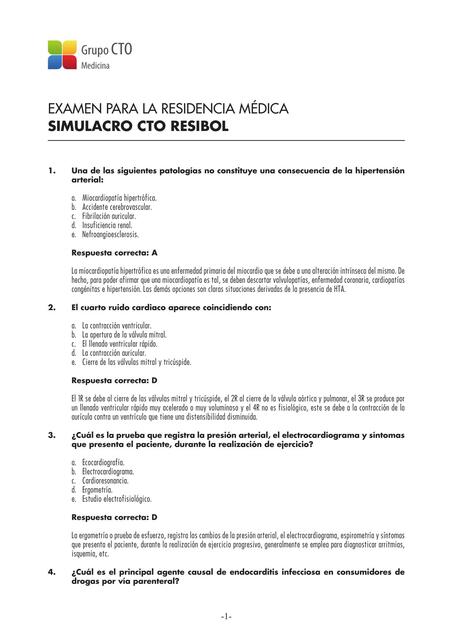 Examen para la residencia médica 