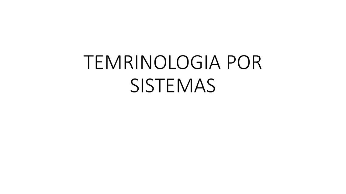 TEMRINOLOGIA POR SISTEMAS