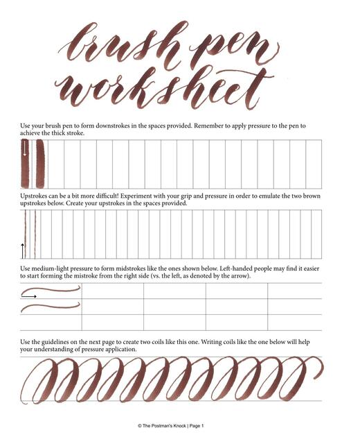 Brush Pen Worksheet