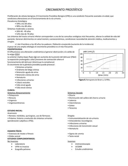 Crecimiento prostático y cancer de prostata