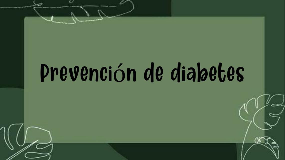 Prevención de diabetes