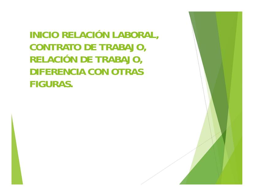 Política y Legislación Laboral Inicio Relación Lab