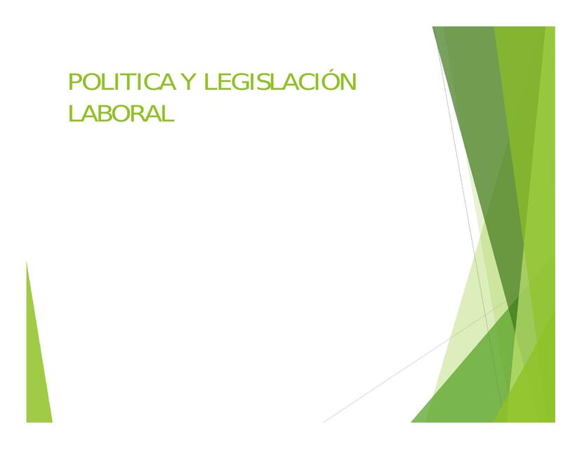 Política y legislación laboral 