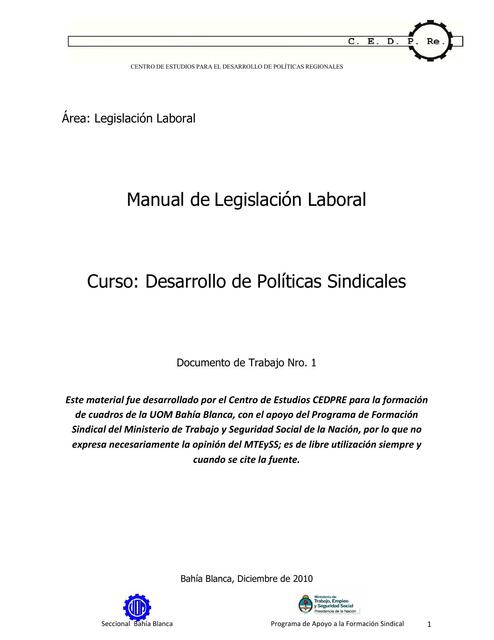 Manual de legislacion laboral