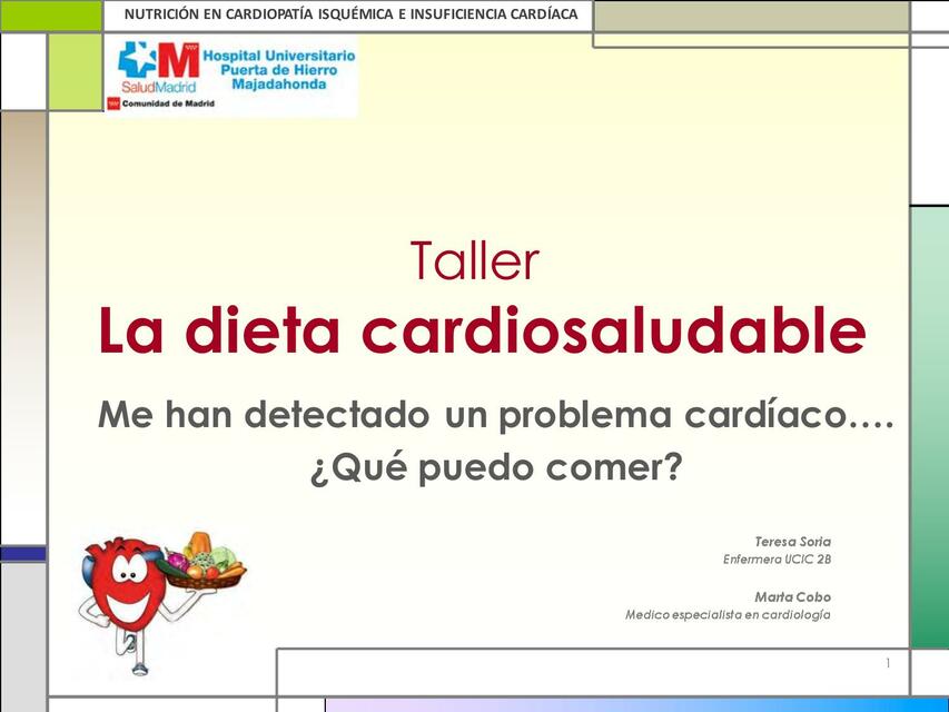 Cardiologia puerta de hierro taller de nutricion r