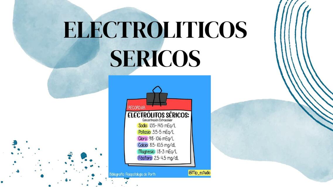 electrolitos sericos | Thv | uDocz