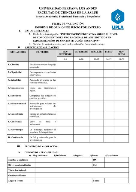 Ficha de juicio de expertos