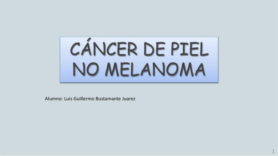 Cáncer de piel no melanoma 