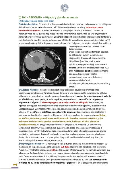 DXI - Hígado y Glandulas Anexas