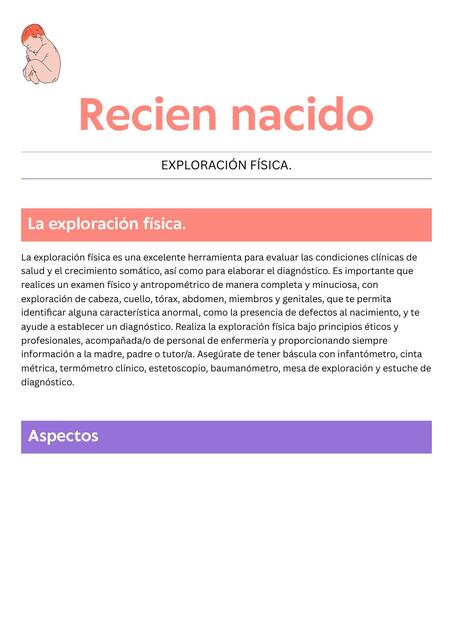 Exploración FÍSICA recien nacido