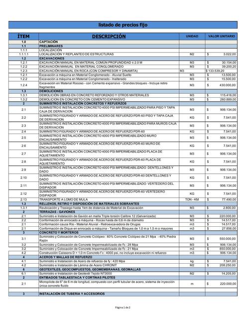 7 lista de precios fijo