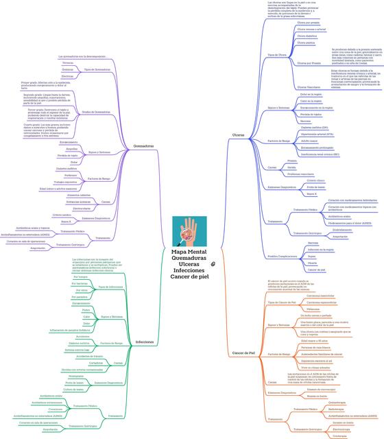 Mapa Mental Quemaduras Ulceras Infecciones Cancer