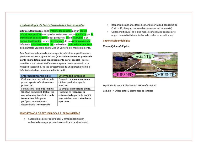 Epidemiología de las Enfermedades Transmisibles