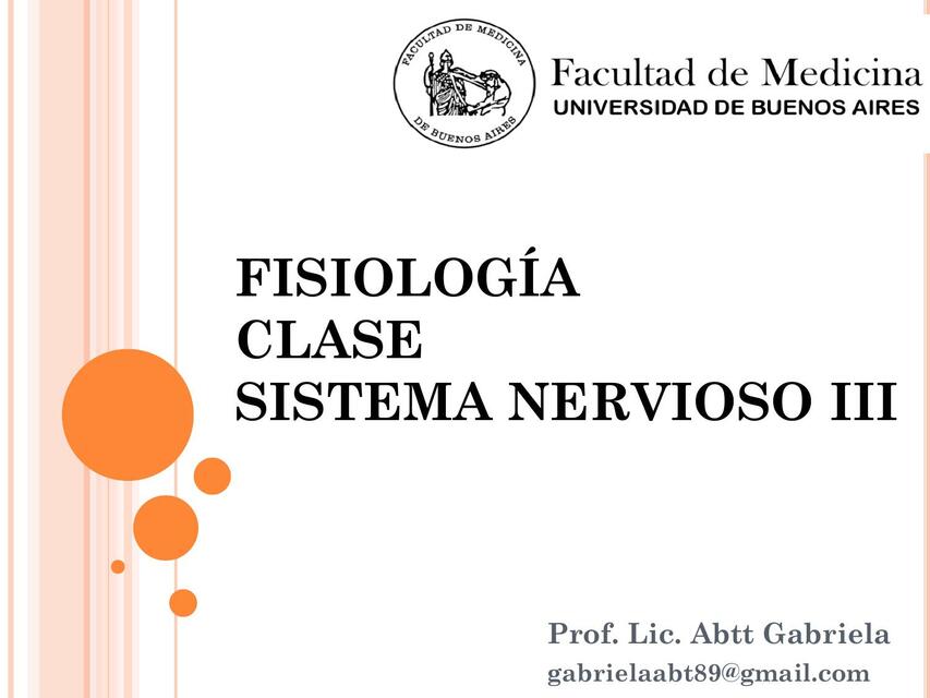 3 Fisiología Clase Sistema Nervioso III