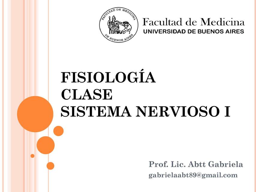 1 Fisiología Clase Sistema nervioso I