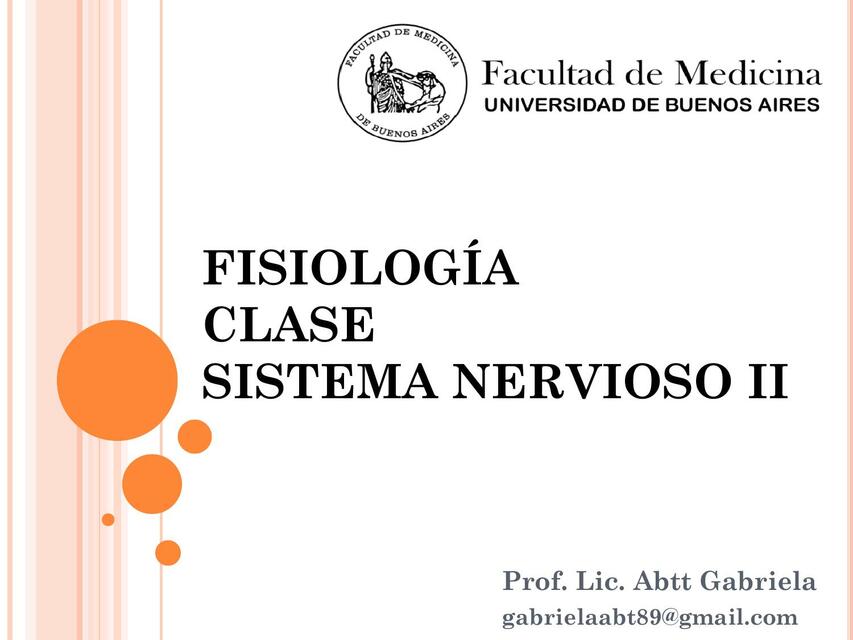 2 Fisiología Clase Sistema nervioso II