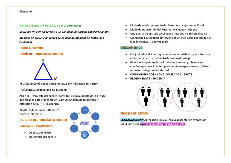 INVESTIGACIÓN DE BROTES O EPIDEMIAS