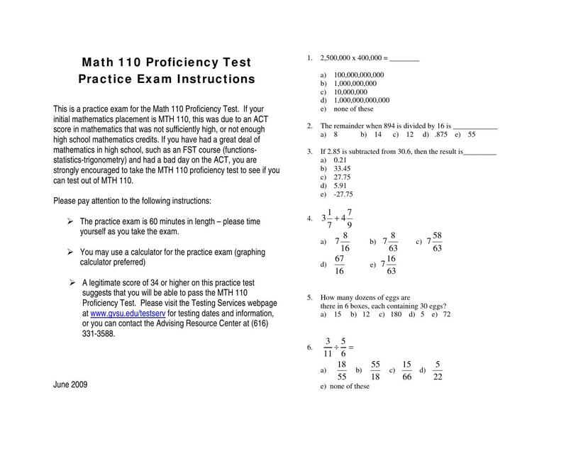 Ompta Math OMPT-D mock exam | uDocz