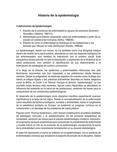 Historia de la epidemiología