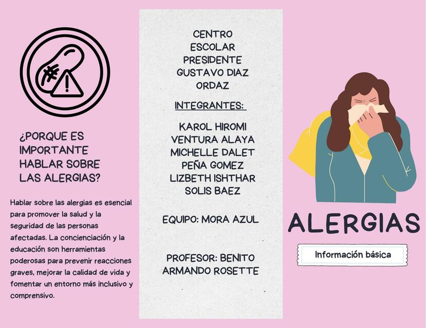 TRIPTICO SOBRE LAS ALERGIAS