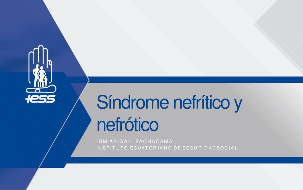 Sindrome nefritico y nefrotico