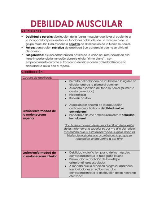 DEBILIDAD MUSCULAR