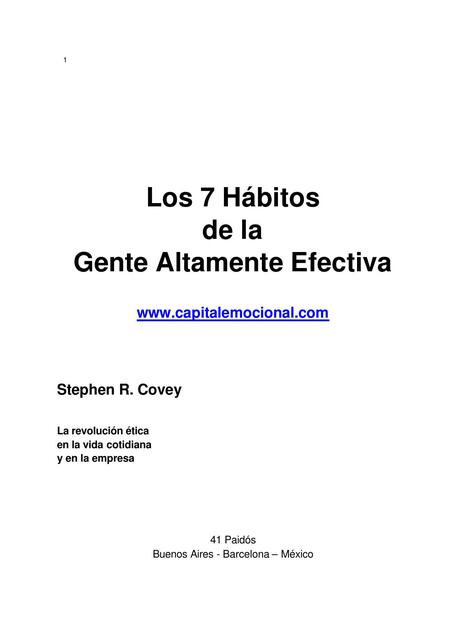 7 HABITOS de la GENTE ALTAMENTE EFECTIVA