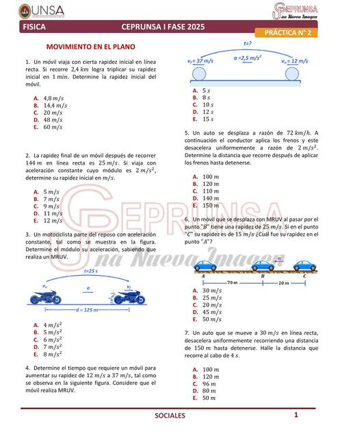 Movimiento en el plano 