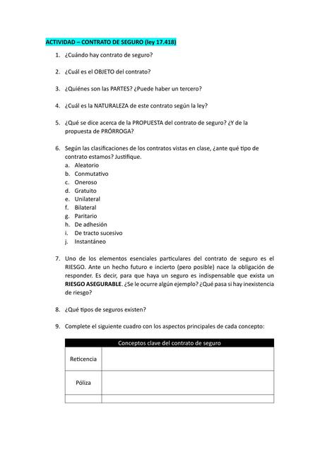 Actividad- contrato de seguro 