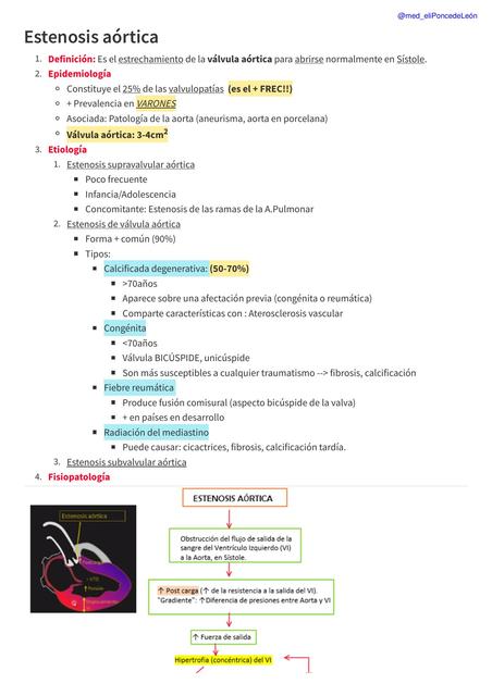 Estenosis aórtica Resumen! Simplificado!