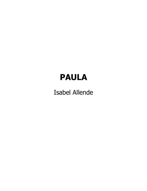 Isabel Allende Paula