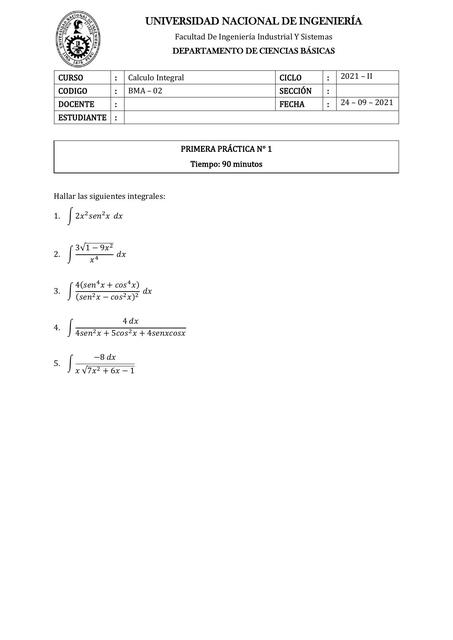 Práctica calculo integral 