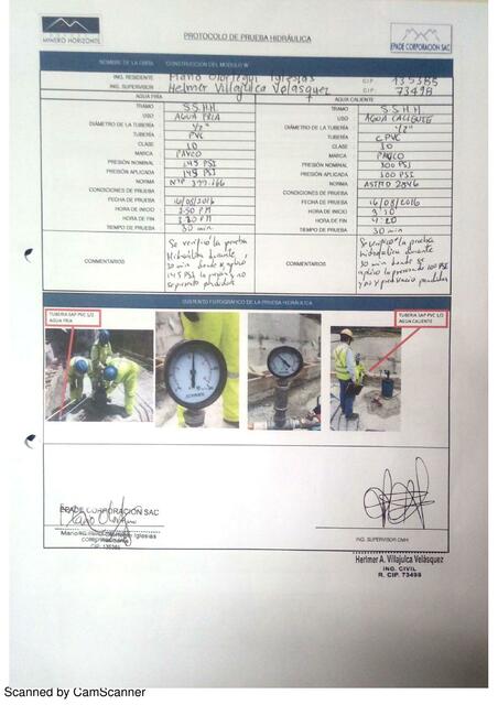 9 5 Protocolo prueba hidraulica