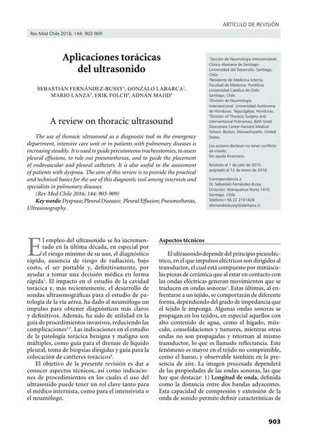 Aplicaciones torácicas de ultrasonido